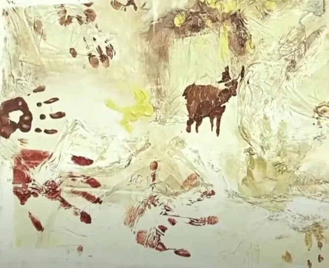 Résidents et enfants créent une fresque d’art pariétal au Petit Gardonne
